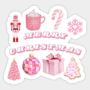 Merry Christmas - A Pink Christmas Sticker